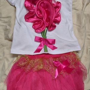 Infant/Toddler Pink & White skirt outfit ADORABLE